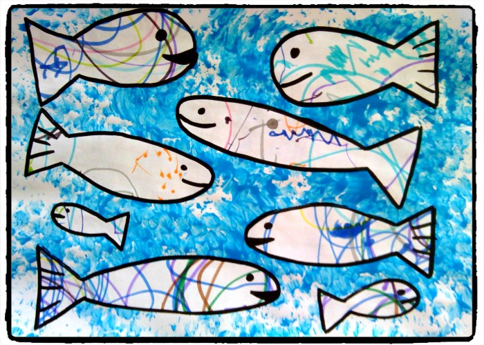 Des poissons graffitis