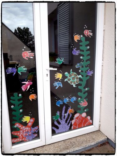 Les fonds marins (décoration de porte)