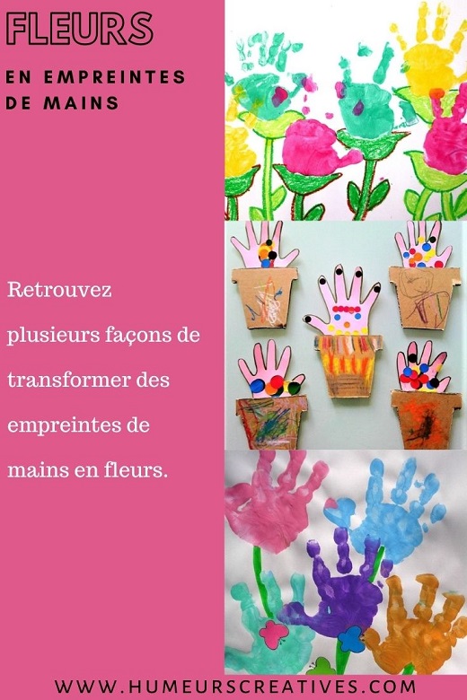 Idées pour réaliser des fleurs en empreintes de mains avec les enfants