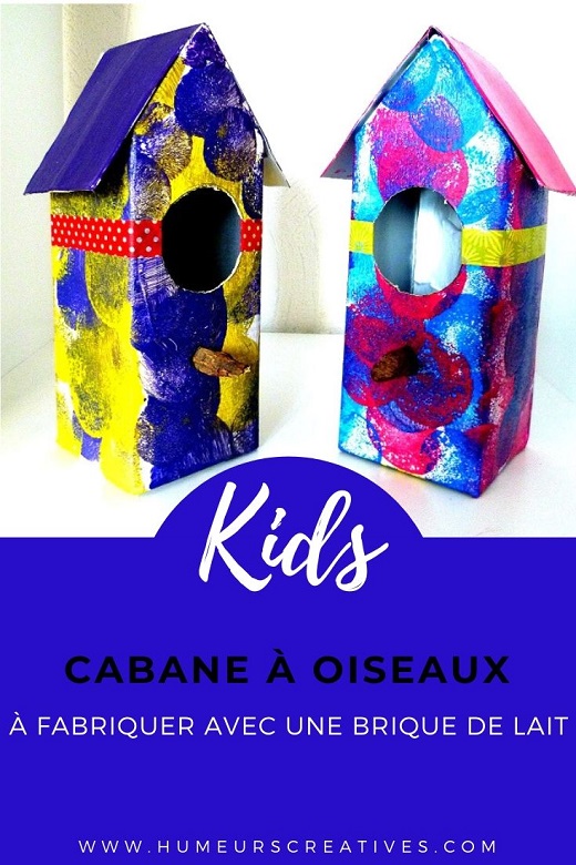 Fabriquer des nichoirs à oiseaux avec une brique de lait, un bricolage pour enfants facile et coloré !