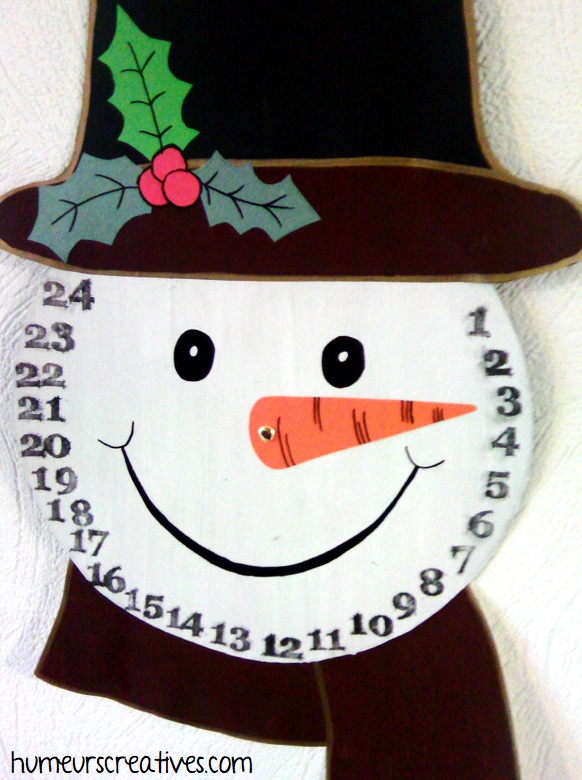 bonhomme de neige en guise de calendrier de l'avent