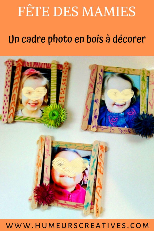 bricolage pour la fête des mamies : un cadre photo en bois à décorer par les enfants