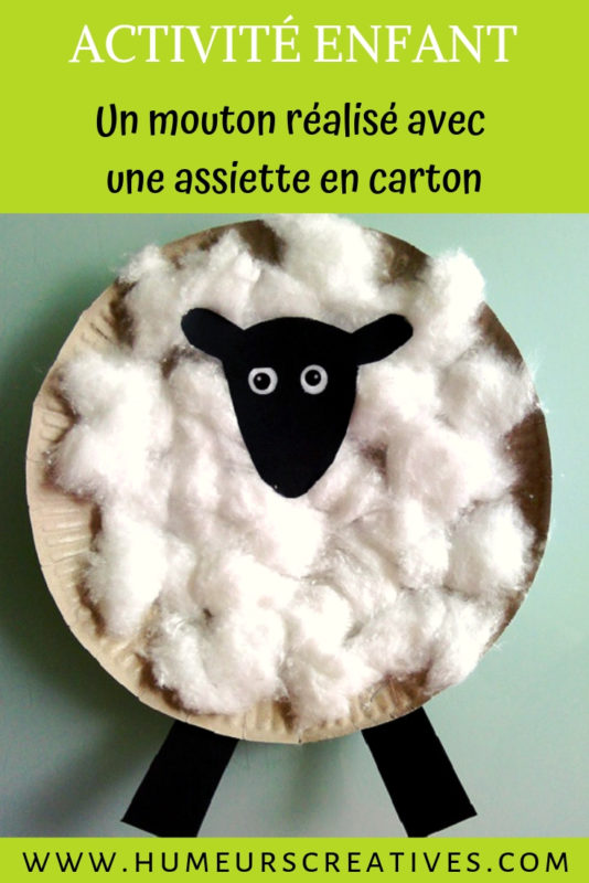 bricolage pour enfants : shaun le mouton en assiette en carton