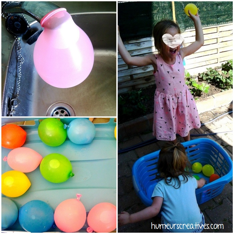 jeux d'eau pour enfants : bataille avec des ballons d'eau