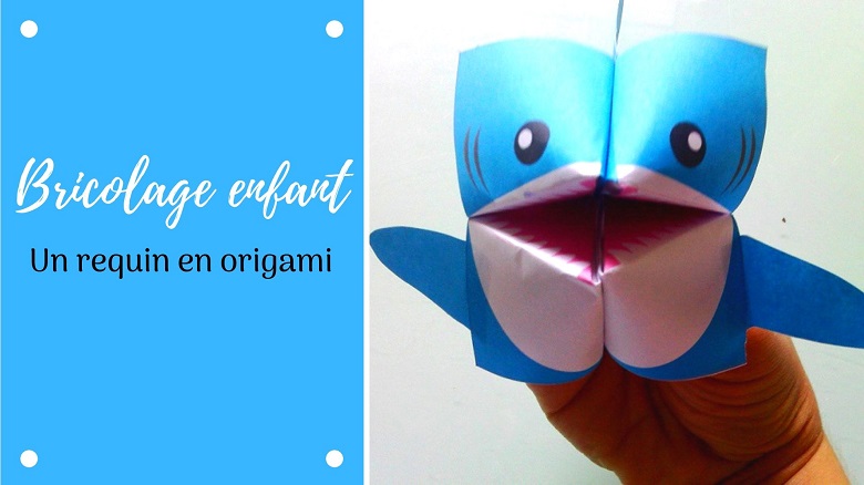 Fabriquer un requin en origami, activité manuelle pour les enfants