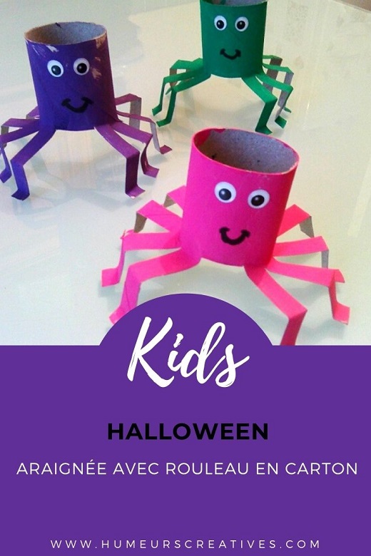 Bricolage d'Halloween : araignée en rouleau en carton