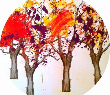 Bricolage pour enfant : une foret d'automne en peinture