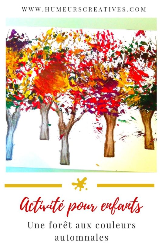 Bricolage d'automne pour enfants : peindre une forêt avec une brosse