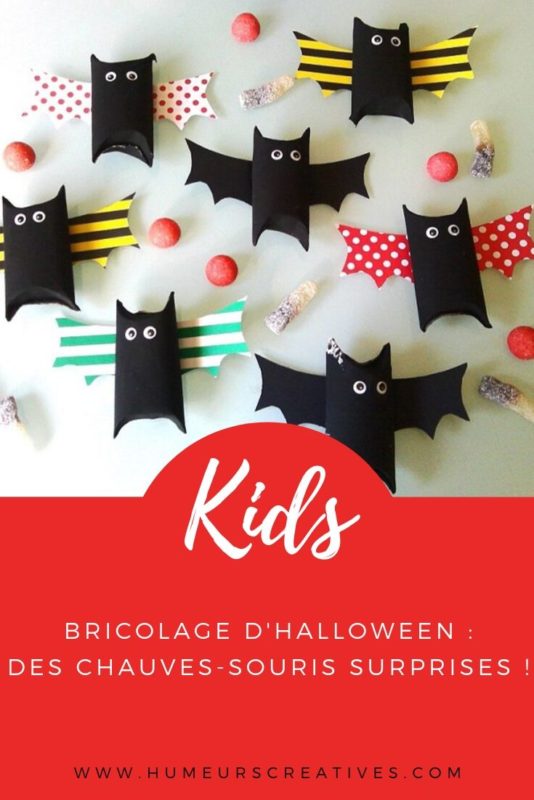 Bricolages d'Halloween pour enfants : fabriquer des chauves souris avec un rouleau de papier toilette