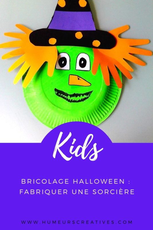 Bricolage d'Halloween pour enfants : fabriquer une sorcière avec une assiette en carton