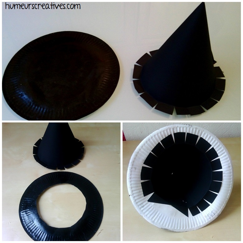 étapes d'assemblage du chapeau de sorcier