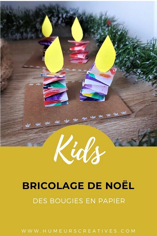 Bricolage de noel pour enfants : des bougies en papier