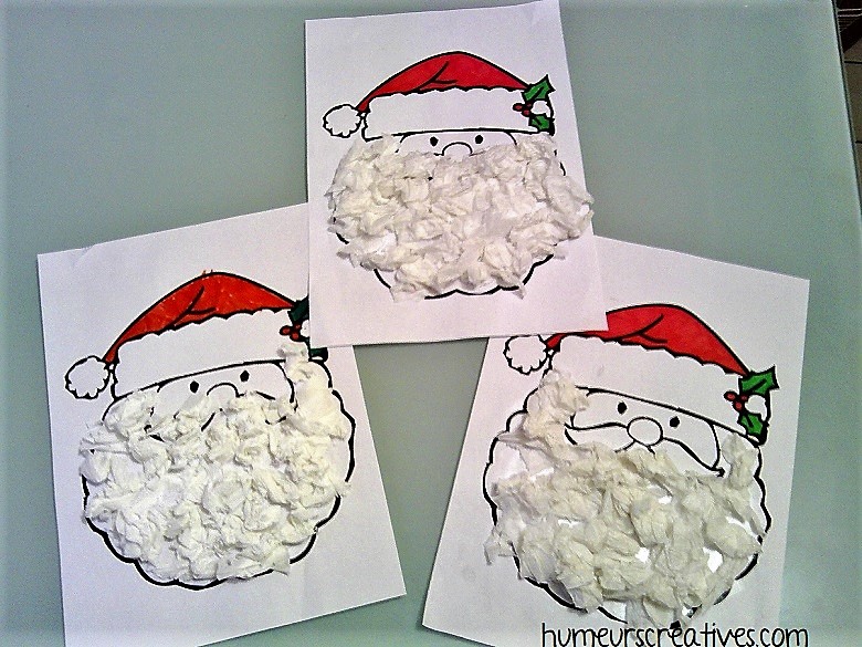Bricolage de Noël pour les petits : la barbe du Père-Noël en papier 