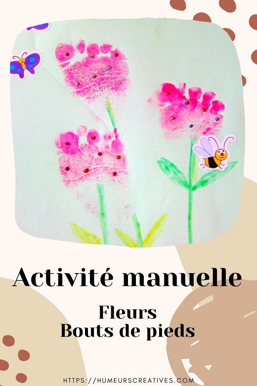 Bricolage pour enfants : des fleurs réalisées avec des empreintes de bouts de pieds