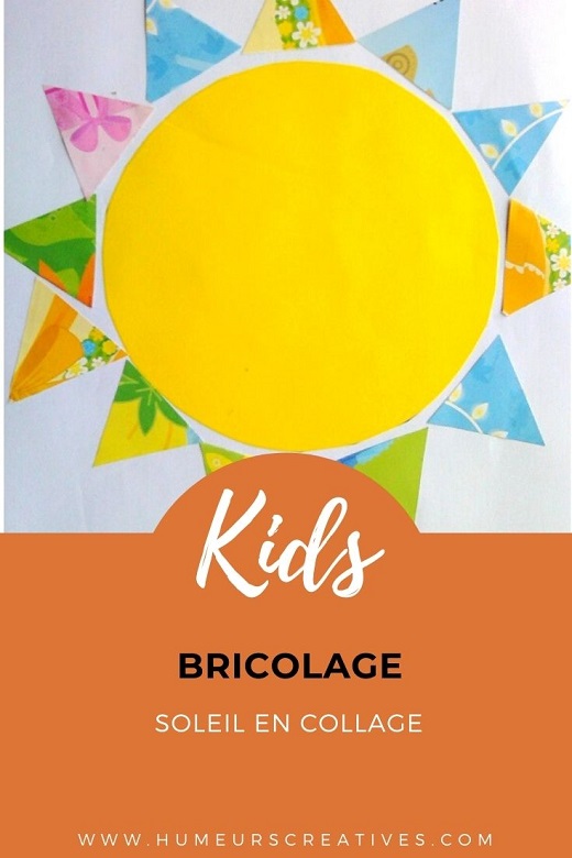 Bricolage pour enfants : un soleil en collage de papier