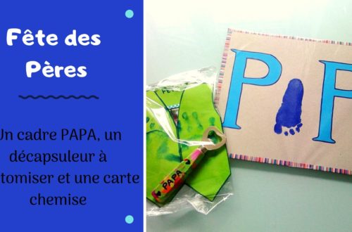 bricolage pour la fête des pères : un cadre PAPA, un décapsuleur à customiser et une carte chemise