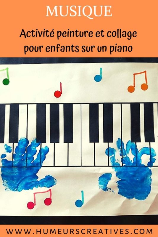 Bricolage sur la musique pour les enfants : empreintes de mains sur un piano