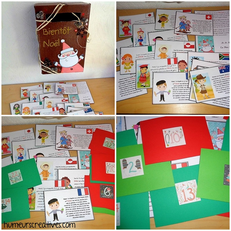 fabrication des cartes des enfants du monde - boite aux lettres de l'avent
