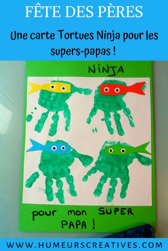 Bricolage pour les papas ; une carte tortues ninja et un décapsuleur à décorer