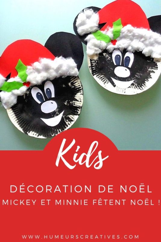 Bricolage de Noël pour enfants : fabriquer Mickey et Minnie en assiettes en carton