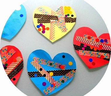 bricolage pour enfants : coeurs fantaisies pour la saint valentin