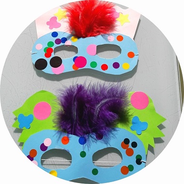 Masques Carnaval + gommettes