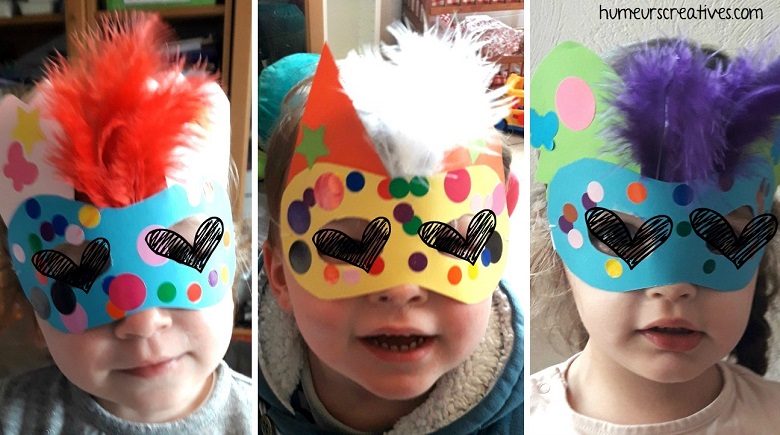 Masques de Mardi gras facile pour enfants 