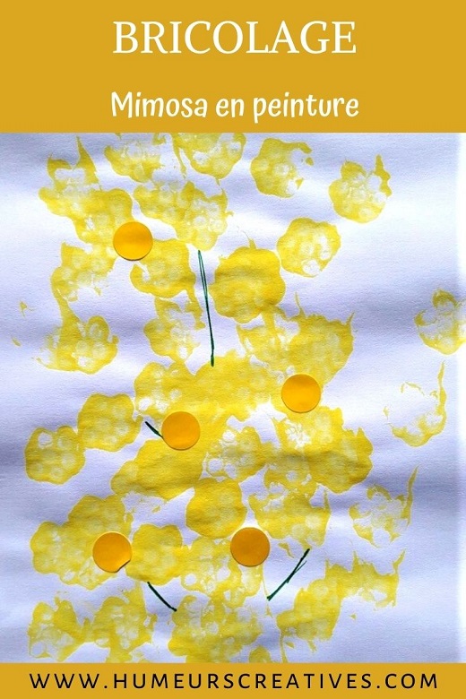 Activité manuelle pour enfants  : réaliser du mimosa en peinture