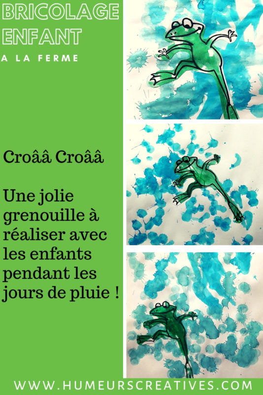 bricolage pour enfant : représentation de la comptine il pleut il mouille c'est la fête à la grenouille