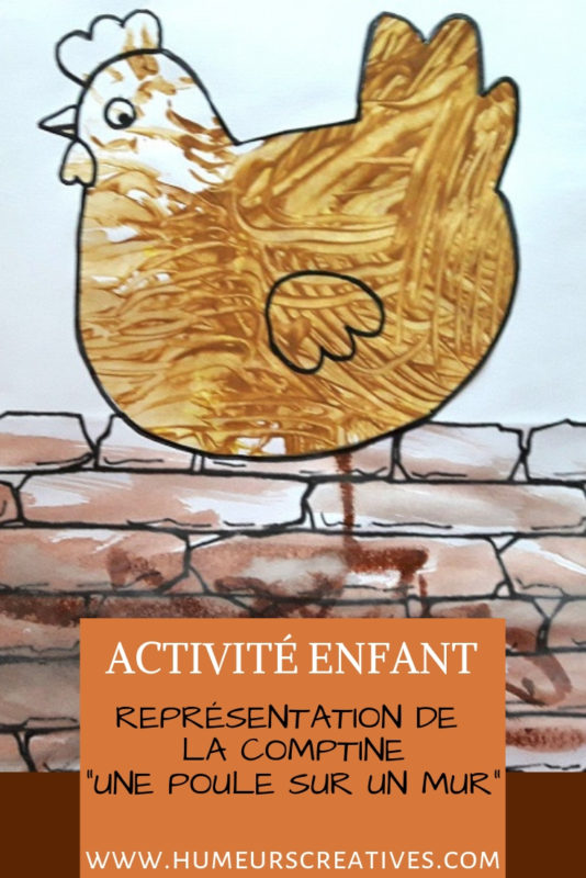 Bricolage pour enfant  : une poule sur un mur
