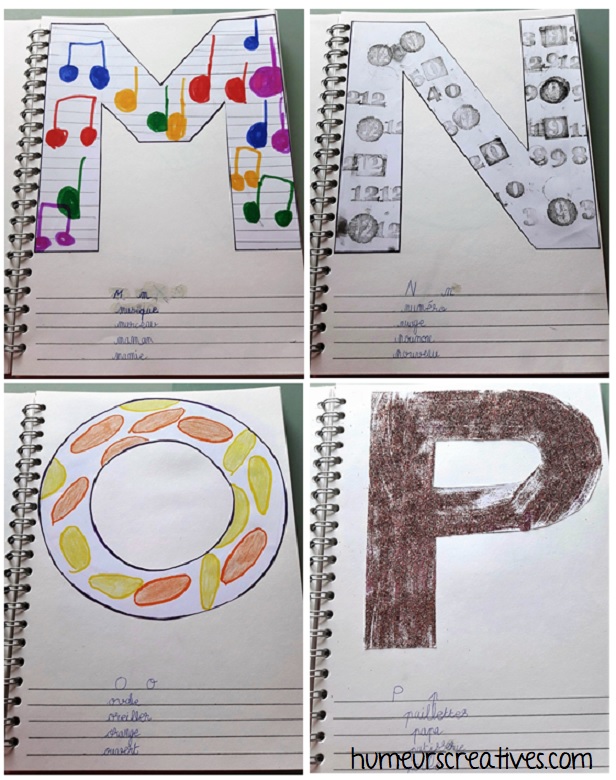 alphabet artistique m à p