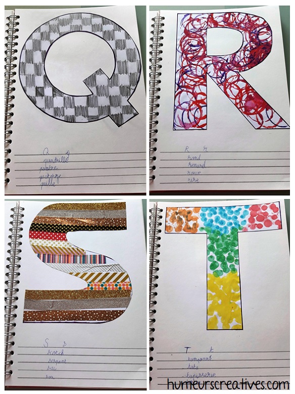 alphabet artistique q à t
