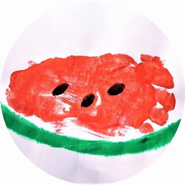 Création enfant : des pastèques et des melons en carton