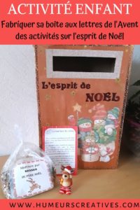 DIY la boite aux lettres de l'avent : esprit de noel - une activité créative par jour a faire avec les enfants