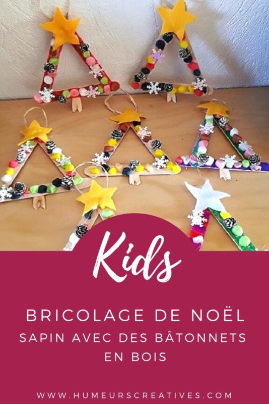 Bricolage de Noël pour enfants : fabriquer un sapin avec des batonnets en bois