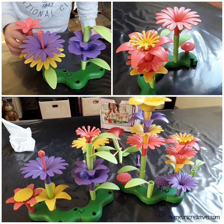 jeu enfants : créer des bouquets de fleurs