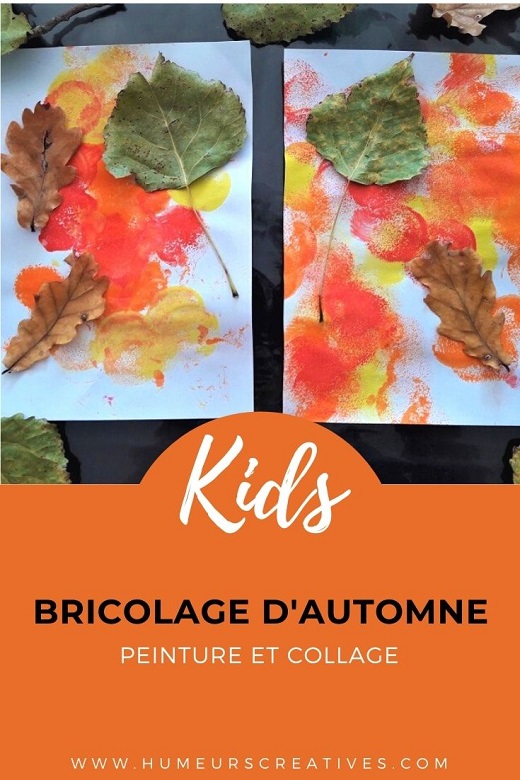 Bricolage d'automne pour enfants : peinture et collage de feuilles d'arbre