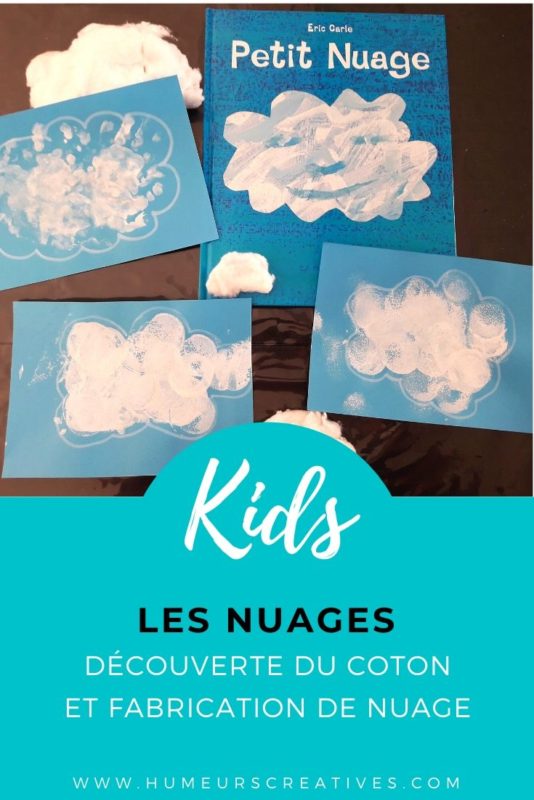 Activités pour enfants autour du nuage : découverte sensorielle avec du coton + fabrication d'un nuage à la peinture