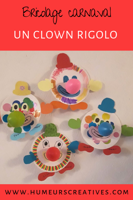 bricolage mardi gras pour enfants : fabriquer un clown avec une assiette en carton