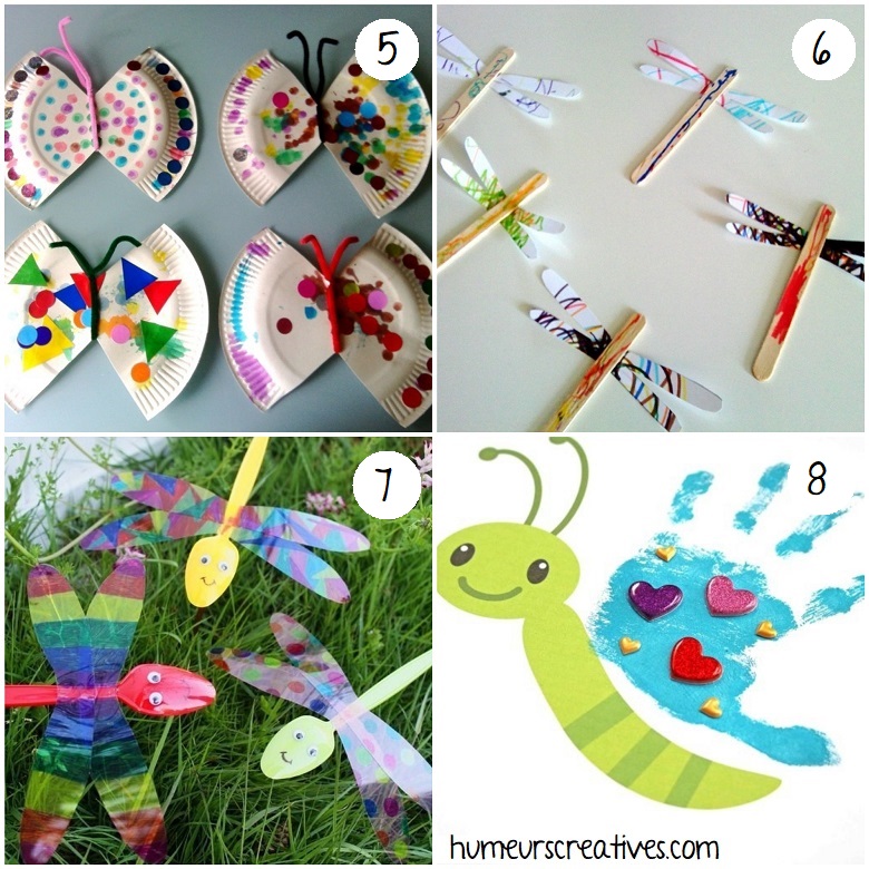 bricolage papillons et libellules pour enfants