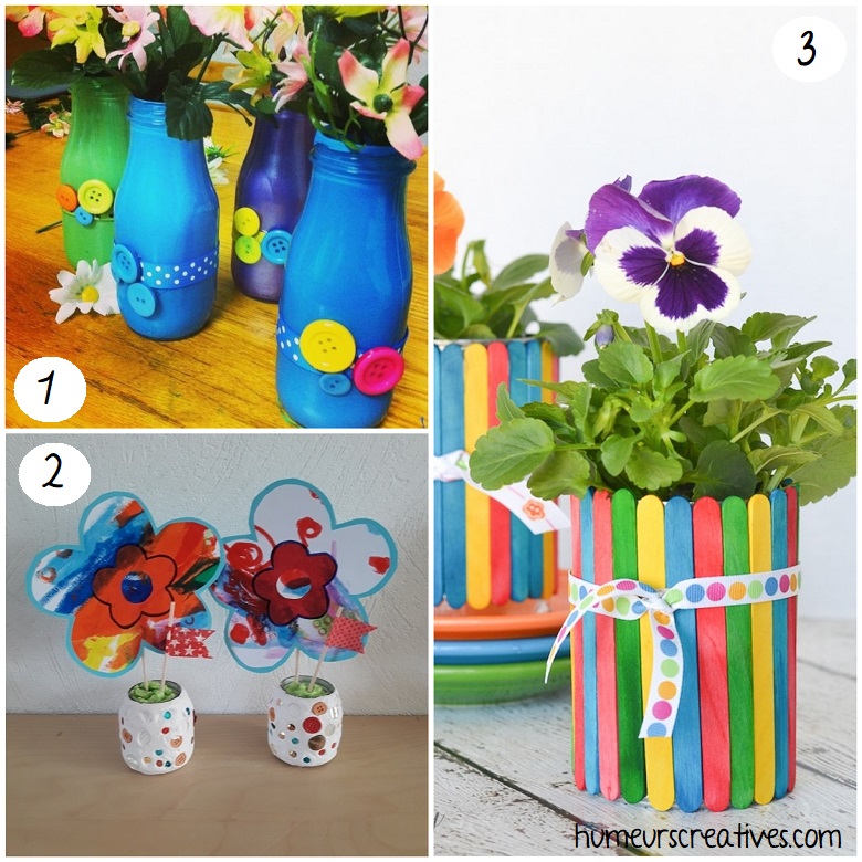 idées de bricolages fleurs et vases pour maman