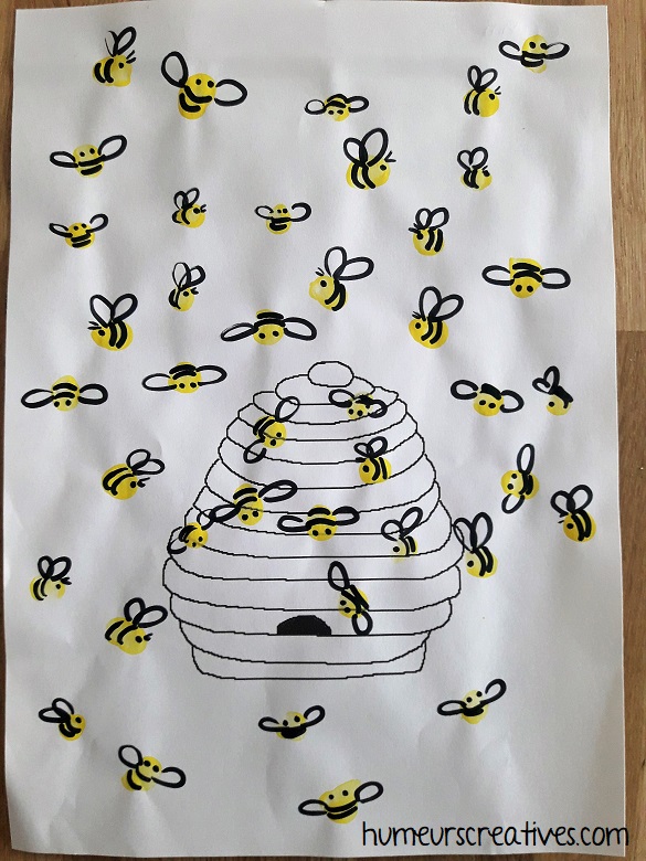 bricolage enfant : les abeilles et leur ruche