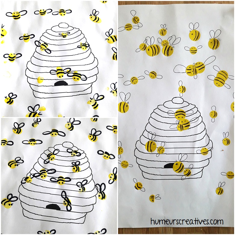 les ruches avec les abeilles