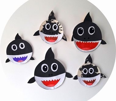 Bricolage pour enfants : baby shark assiette en carton