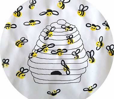 abeilles en empreintes de doigts