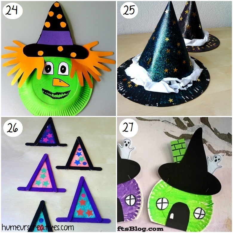 Idées de bricolages de sorcières d'halloween pour les enfants
