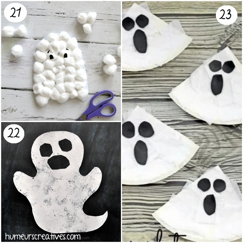 Idées de bricolages de fantômes d'halloween pour les enfants