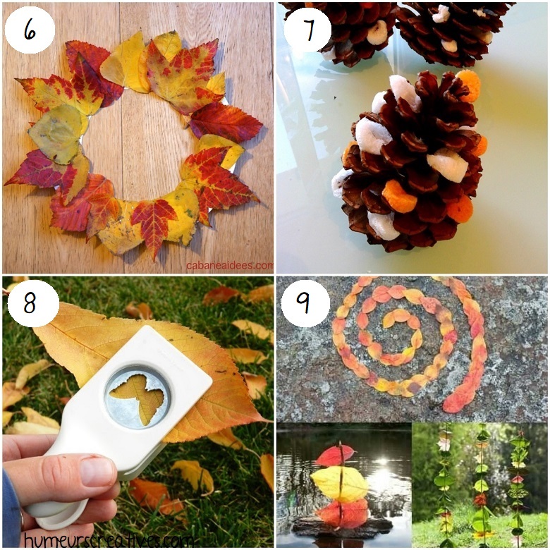 Bricolages d'automne pour les enfants avec les éléments de la nature 