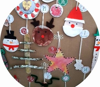 Bricolage pour enfant : fabriquer un calendrier de l'Avent, avec une suspension de Noël à découvrir chaque jour