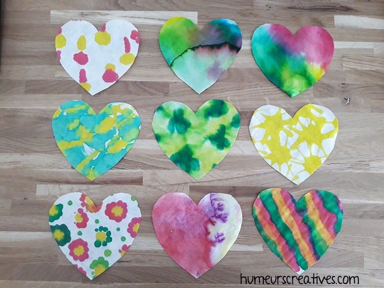 bricolage coeurs pour la saint valentin, une activité facile pour les enfants